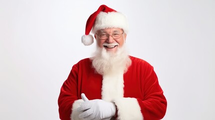 Expressive Happy Santa Claus Isolated on the White Background
