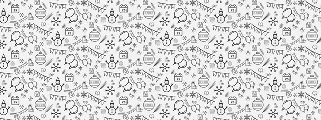 Christmas wrapping paper concept. Xmas pattern with ornaments.