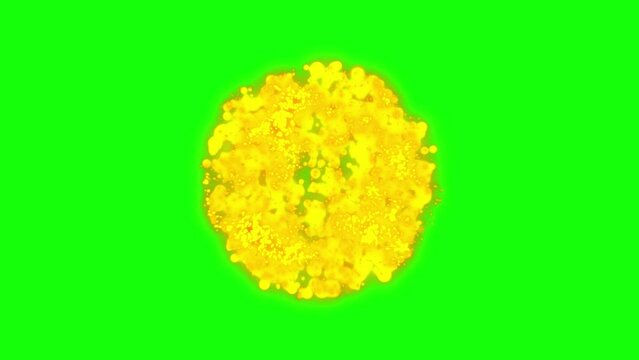 4K Gold Explosion effect on a a Black, Green, Blue Background.