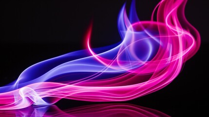 An abstract image featuring flowing lines of blue light, creating a dynamic and futuristic design