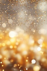 Abstract Christmas golden background with effect bokeh for design. Cover