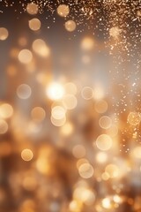 Fototapeta premium Abstract Christmas golden background with effect bokeh for design. Cover