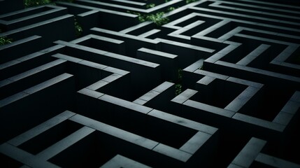 An abstract representation of a labyrinth or maze, symbolizing challenges, decisions, and problem-solving
