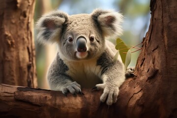 koala cub in tree