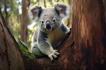koala cub in tree