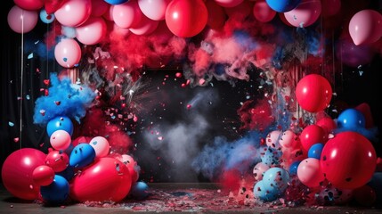 Blue and red smoke UHD wallpaper