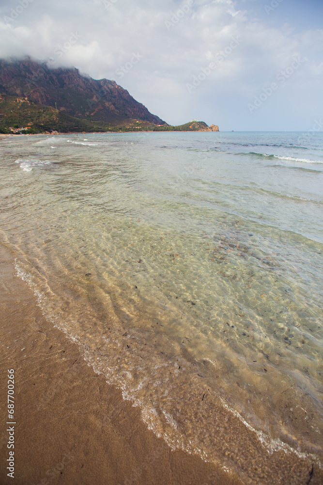 Wall mural beach in bari sardo, sardinia, italy