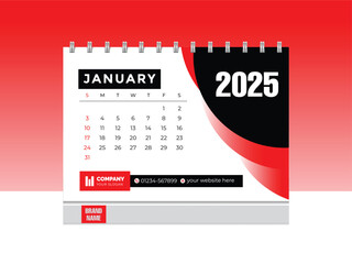 vector desk calendar 2025 design calendar mockup template