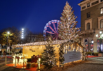 Christmas decorations in Bergamo, Lombardy, Italy