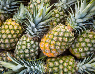 Full frame shot of pineapples