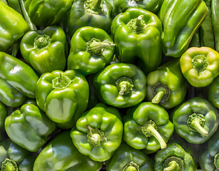 Full frame shot of green bell peppers