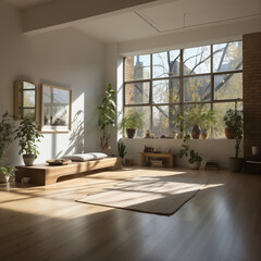 yoga mat one a white wall no details, people or words