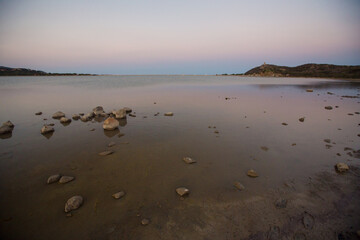 Sunset on a beach in Villasimius, Sardinia, Italy