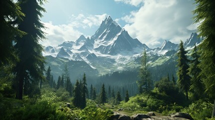 Mountain sunny landscape UHD wallpaper