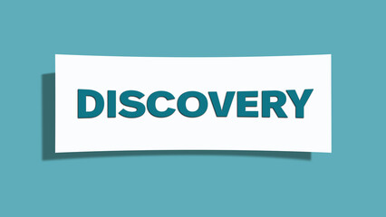 Discovery symbol. A card in light green with word Discovery. Isolated on white background.