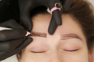 Microblading - semi-permanent tattooing technique used for the eyebrows by creating an illusion of...