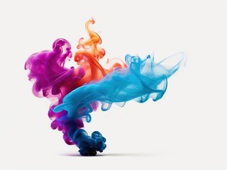Fototapeta premium Humo de colores sobre fondo blanco 