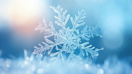  a close up of a snowflake on a white background with a snowflake on the top of it.