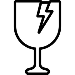 Fragile Broken Glass Icon