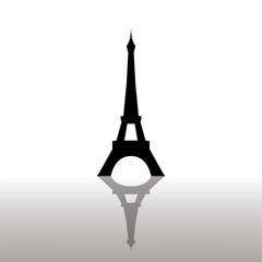 Eiffel tower in Paris. Isolated on white background. Vector EPS10 for design and creativity.