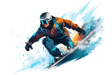 Fototapeta na wymiar Snowboarding icon on white background
