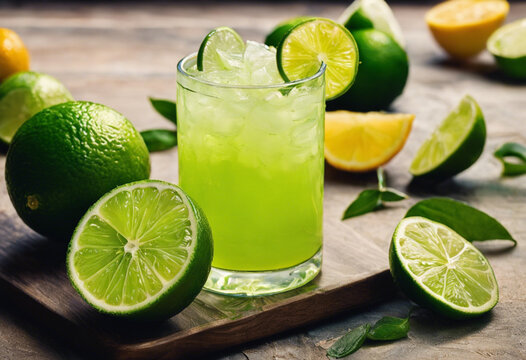 mojito cocktail with lime and mint