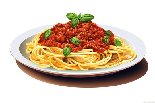 Spaghetti Bolognese icon on white background 