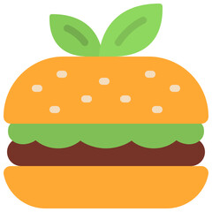Vegetarian Plant Burger Icon