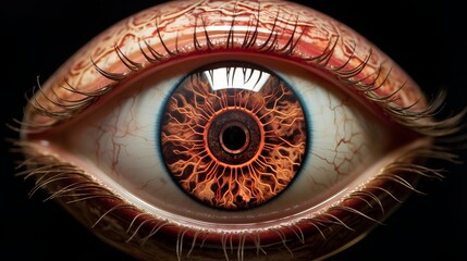 ultra realistic of a parascience optic eye implant, copy space, 16:9 - obrazy, fototapety, plakaty