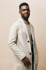 african man person african american american background portrait guy beige black confident young