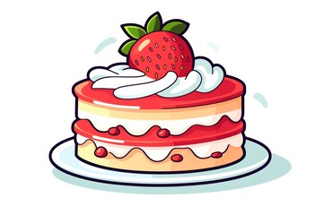 Strawberry Shortcake icon on white background 