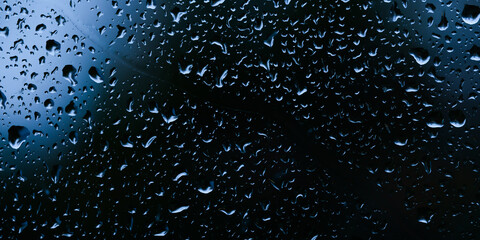 Water drop on glass. Water drops background. banner for website, long wide banner.