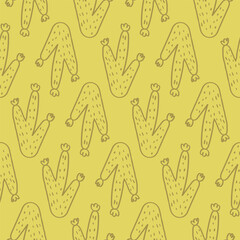 Vector seamless pattern with cactus.Tropical jungle cartoon leaf.Pastel plant background.Cute natural pattern for fabric, childrens clothing,textiles,wrapping paper.