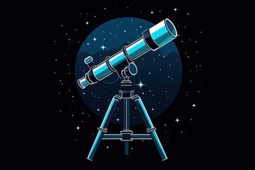Telescope icon on white background 