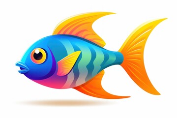 Tetra fish icon on white background 