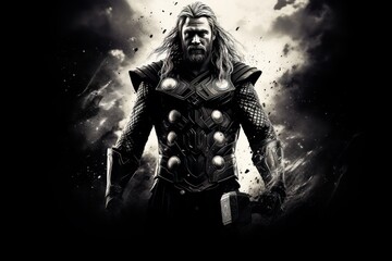 Fototapeta na wymiar Thor icon on white background