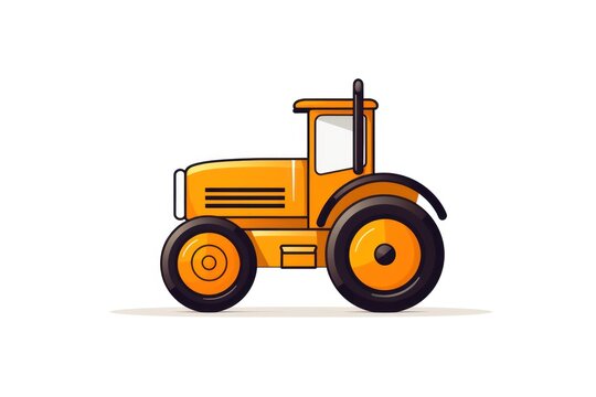 Tractor icon on white background 