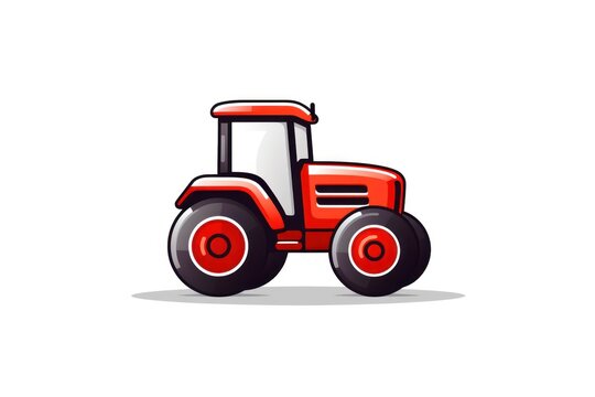 Tractor icon on white background 
