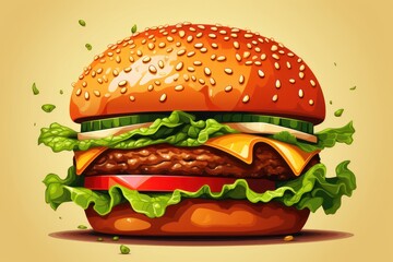 Veggie Burger icon on white background 