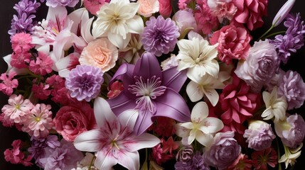 Obraz na płótnie Canvas A huge bouquet of pink flowers UHD wallpaper