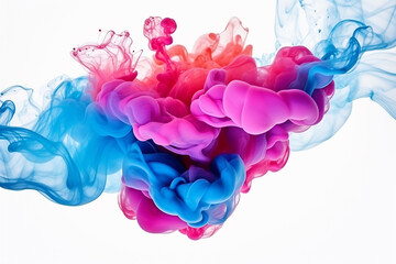 Dynamic Color Drop in Water - Captured in Motion, Ink Swirling in Water Created with Generative AI Tools