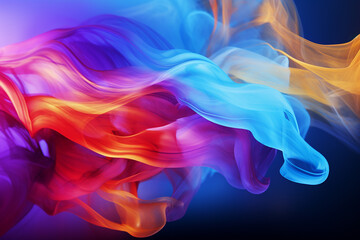 Intricately Flowing Colored Smoke Stream - Singular Digital Painting Created with Generative AI Tools