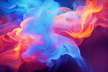 Intricately Flowing Colored Smoke Stream - Singular Digital Painting Created with Generative AI Tools