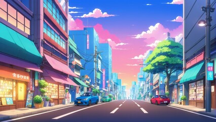 Naklejka premium Anime Background/Wallpaper