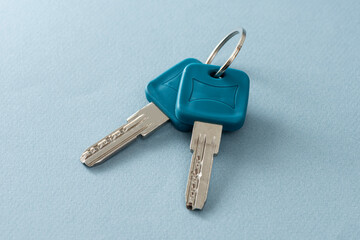 Close up of home keys on white background
