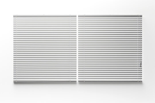 White solar window blinds isolated on white background.generative ai