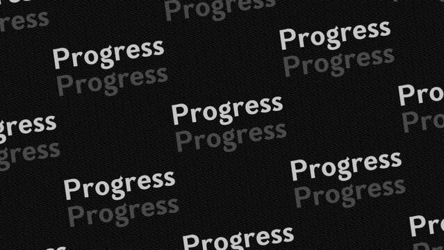 Animation with the title Focus on Progress in black and white