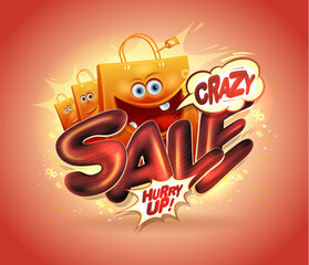 Crazy sale vector poster or banner design