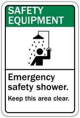 Emergency safety shower sign