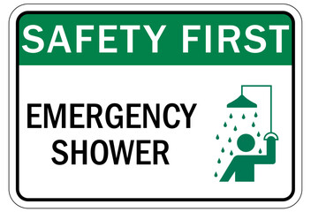 Emergency safety shower sign - obrazy, fototapety, plakaty